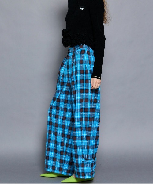 MAISON SPECIAL（メゾンスペシャル） パンツ Loop Yarn Plaid Two-tuck