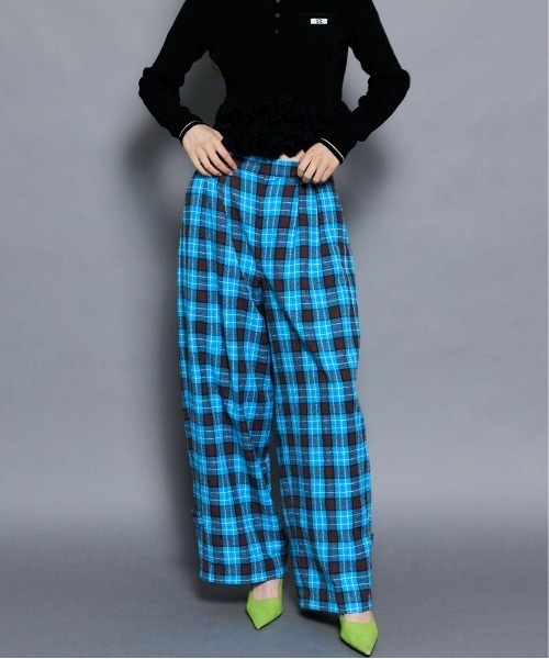 MAISON SPECIAL ループチェック2タックパンツ MAISON SPECIAL（メゾンスペシャル） パンツ Loop Yarn Plaid Two-tuck