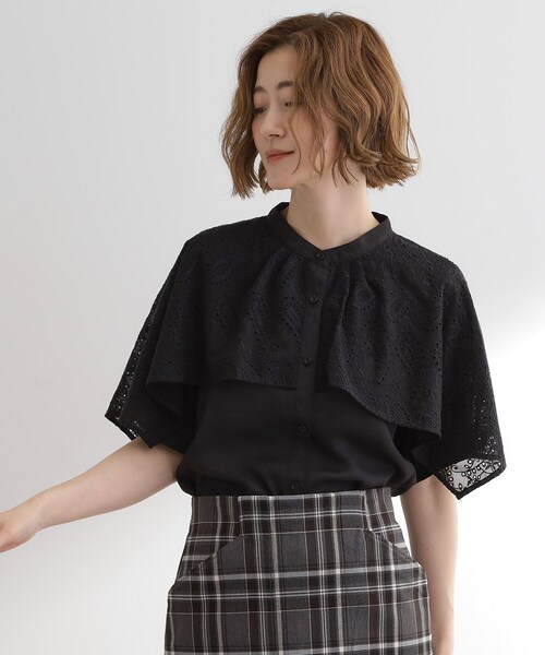 ブラウス シャツ ペイズリー刺繍ブラウス レディース antiqua ブラウス シャツ ペイズリー刺繍ブラウス レディース