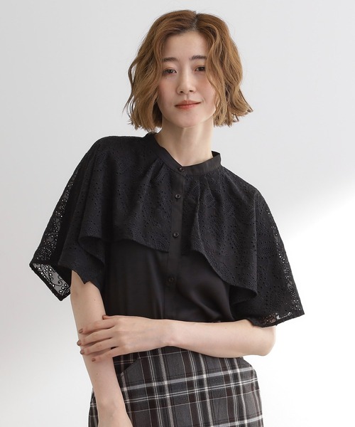 grove（グローブ） ブラウス シャツ 夏 半袖 透け感と刺繍で魅せる