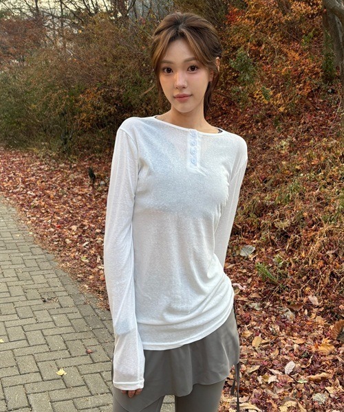 ヘンリーネック tシャツ 「Vini」ヘンリーネック ソフトロングスリーブ