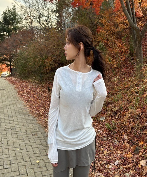 tシャツ 「Vini」ヘンリーネック ソフトロングスリーブT tシャツ 「Vini」ヘンリーネック ソフトロングスリーブT