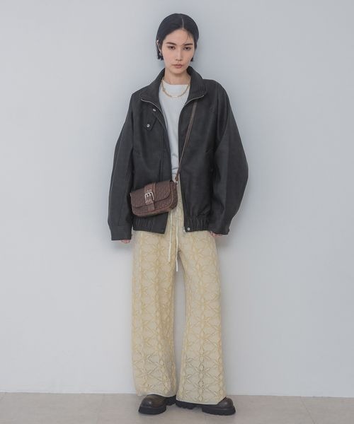 JEANASIS ヴィンテージレザーブルゾン　ブラウン　新品 JEANASIS（ジーナシス） ブルゾン FREE ブラウン レディース