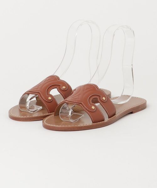CELINE サンダル　37サイズ　ブラウン CELINE（セリーヌ） フラットサンダル 37 ブラウン レディース