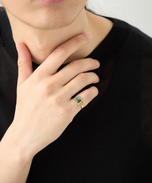 ete（エテ） 指輪 リング 「タイル」 マルチクォーツ/レモンクォーツ