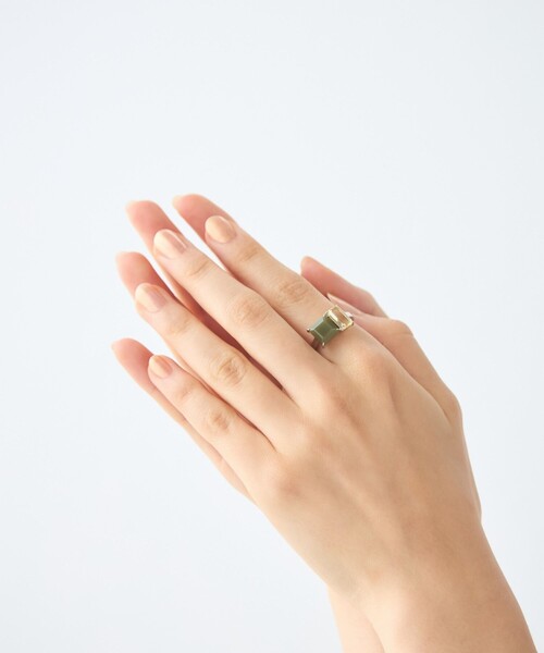 ete（エテ） 指輪 リング 「タイル」 マルチクォーツ/レモンクォーツ