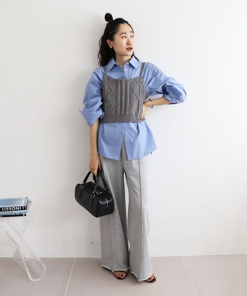ニットビスチェ×パワーショルダーブラウスセット 最後の再入荷！】ニットビスチェセットブラウス – Maison de Lyla