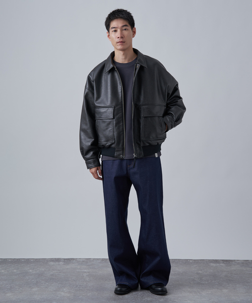 B.C STOCK（ベーセーストック） ブルゾン アウター フェイクレザー A-2