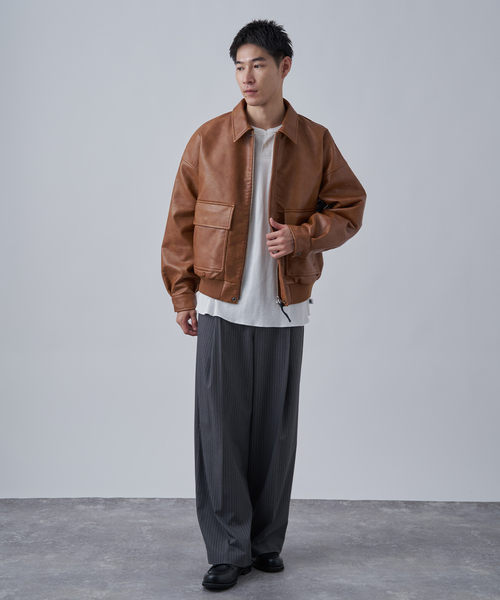 B.C STOCK（ベーセーストック） ブルゾン アウター フェイクレザー A-2