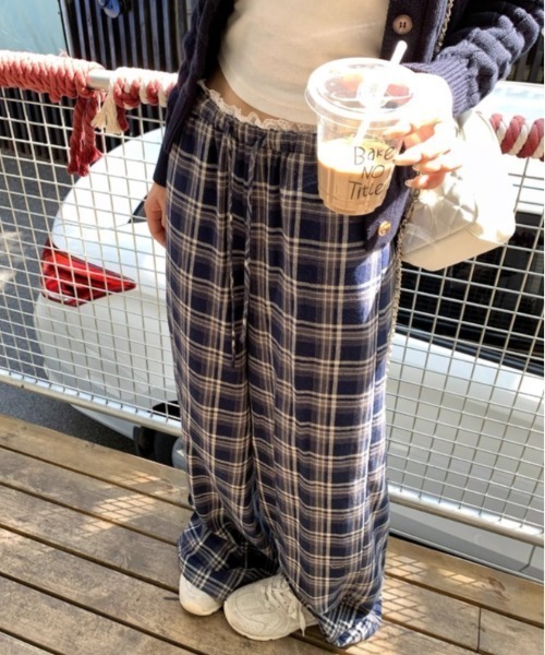 パンツ waist race check pants レディース : ZOZOTOWN Yahoo!店