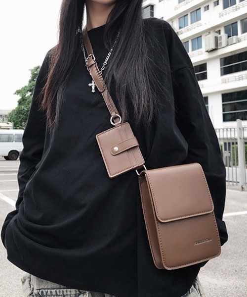 ショルダーバッグ 「2点セット」パスケース付きミニショルダーバッグ