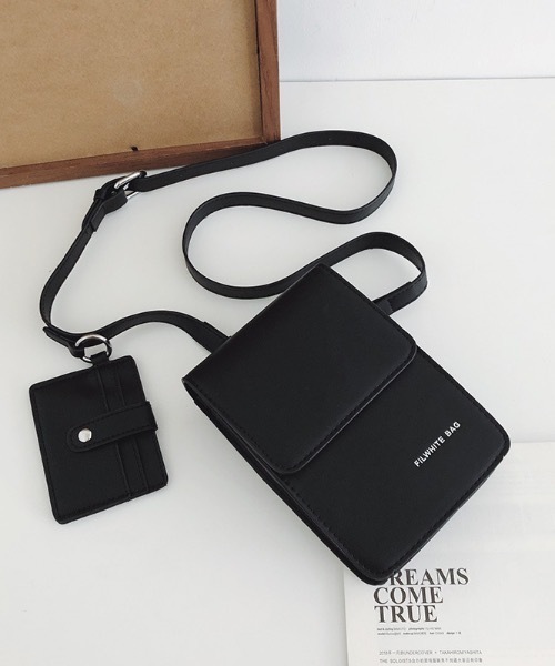 ショルダーバッグ 「2点セット」パスケース付きミニショルダーバッグ