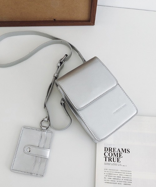 ショルダーバッグ 「2点セット」パスケース付きミニショルダーバッグ