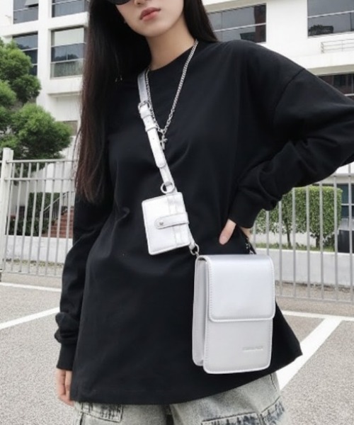 ショルダーバッグ 「2点セット」パスケース付きミニショルダーバッグ