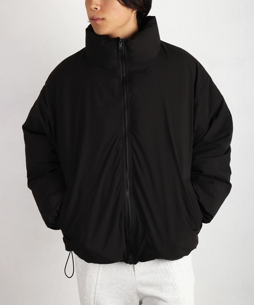 希少 アニエスベー ジャケット スタンドカラー 中綿 小花柄 ロゴ裏地 アニエスベーオムagnes.b homme コットンスナップボタンスタンドカラー