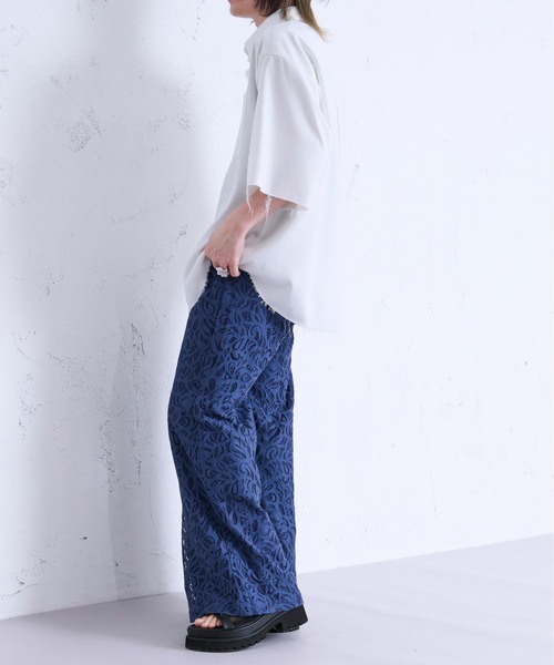 「Ellno Loset」 半袖シャツ MEDIUM ブルーグレー メンズ_画像5