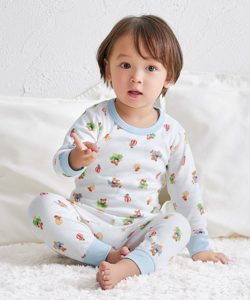 肌着 ピュアベール　長袖・長ズボン肌着セット キッズ 子供 男の子 女の子の画像