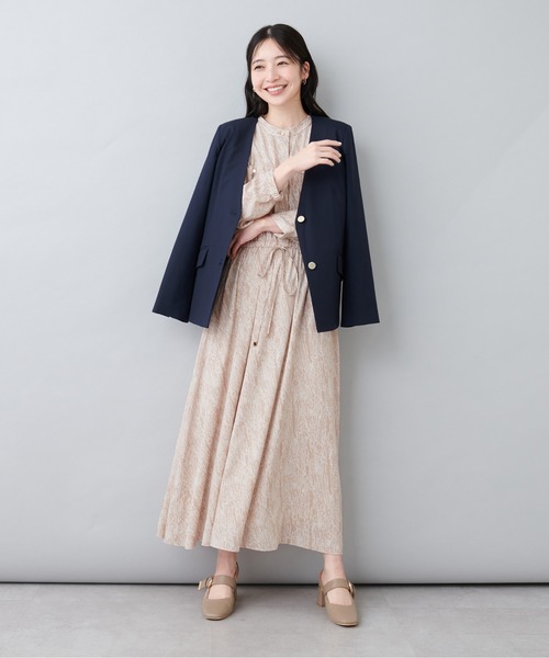 空　　ワンピース ウールライクティアードワンピース(グレー) - seventen