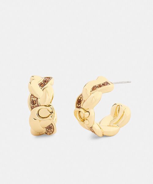 COACH（コーチ） ピアス ブレイデッド シグネチャー フープ ピアス