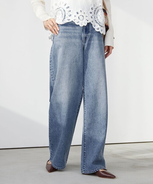 ワイドパンツ ジーンズ デニム デニムパンツ 「別注」「Levi's(R)」CINCH BAGGY ジーンズ デニム パンツ レディースの画像