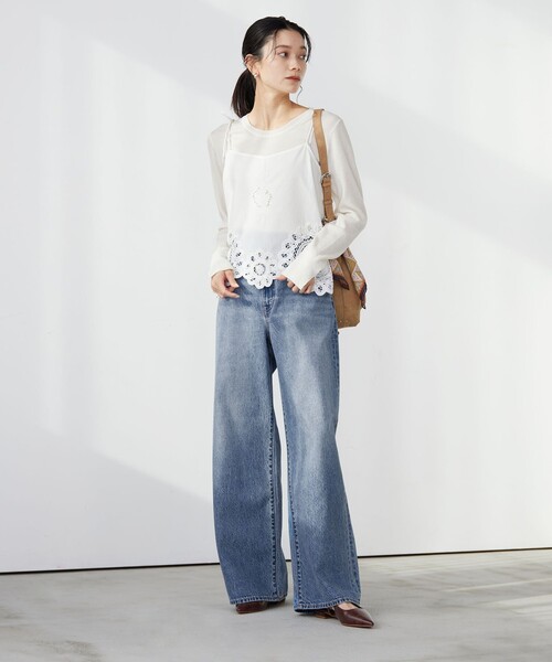 ワイドパンツ ジーンズ デニム デニムパンツ 「別注」「Levi's(R)」CINCH BAGGY ジーンズ デニム パンツ レディースの画像