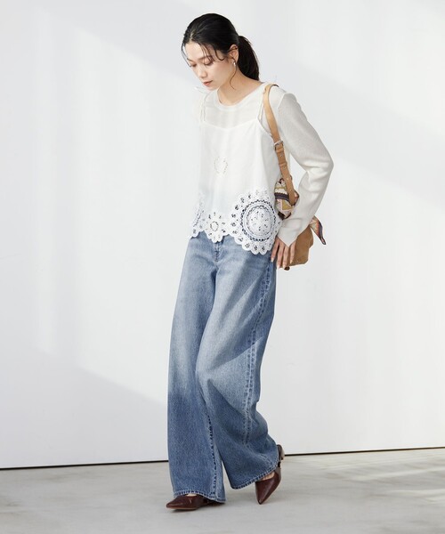 ワイドパンツ ジーンズ デニム デニムパンツ 「別注」「Levi's(R)」CINCH BAGGY ジーンズ デニム パンツ レディースの画像