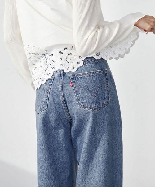 ワイドパンツ ジーンズ デニム デニムパンツ 「別注」「Levi's(R)」CINCH BAGGY ジーンズ デニム パンツ レディースの画像