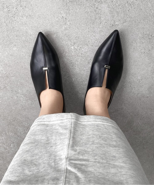 「MAMIAN」 パンプス 24.5cm ブラック レディース_画像9