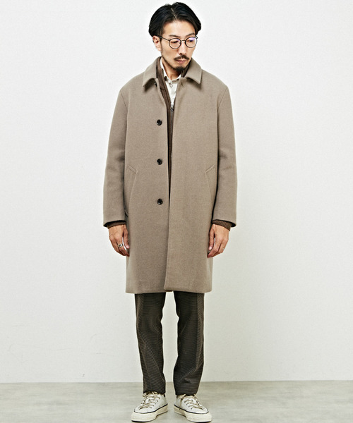 「MEN'S MELROSE」 ステンカラーコート 3 ネイビー メンズ_画像2