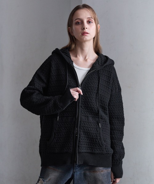 【CLEL】まとめ売り(ブルゾン、ニット、パーカー、ジャージ、ニット帽) CLEL（クレイル） パーカー 「CLEL」3D Full-Zip Knit Hoodie / 3D