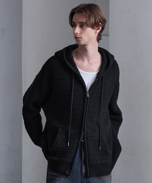 CLEL(クレイル) パーカー 「CLEL」3D Full-Zip Knit Hoodie / 3D CLEL(クレイル) パーカー 「CLEL」3D Full-Zip Knit Hoodie / 3D