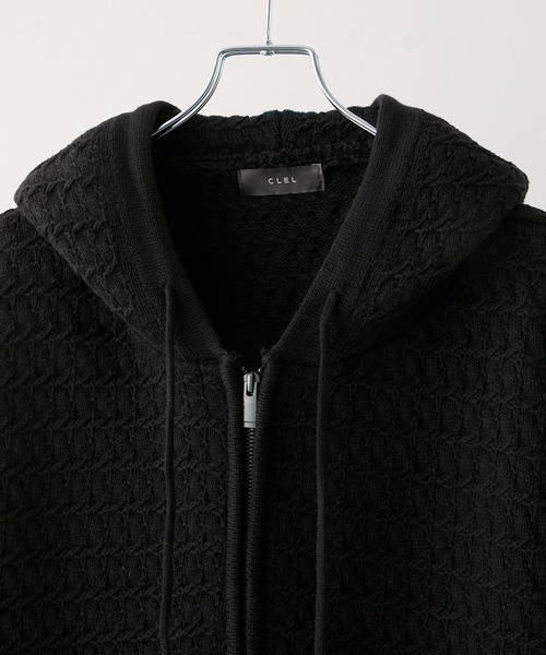未使用　ZELU ゼル　ニットパーカー　ウール CLEL（クレイル） パーカー 「CLEL」3D Full-Zip Knit Hoodie / 3D