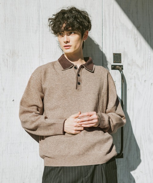 RAGEBLUE（レイジブルー） セーター ニット DOUBLE COLLAR KNIT POLO