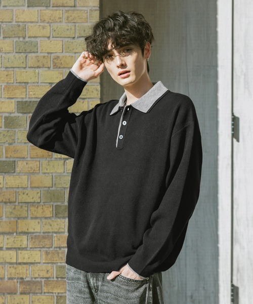 RAGEBLUE（レイジブルー） セーター ニット DOUBLE COLLAR KNIT POLO