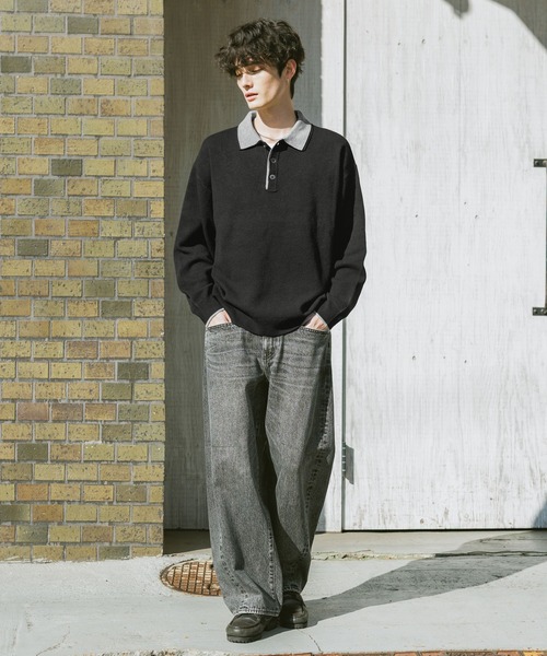 RAGEBLUE（レイジブルー） セーター ニット DOUBLE COLLAR KNIT POLO