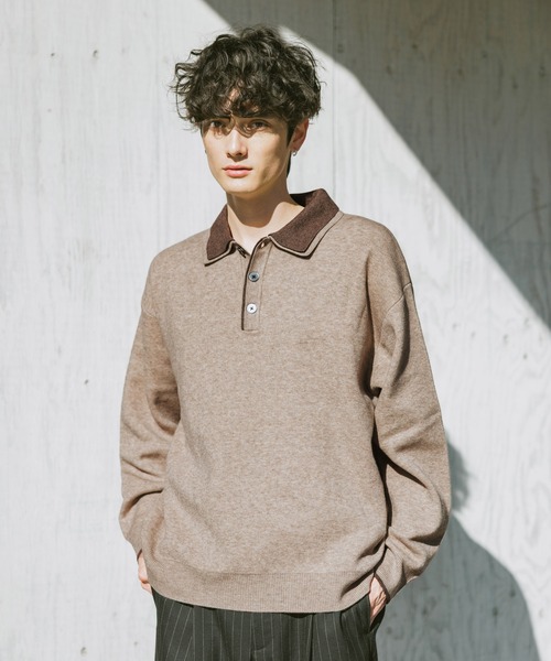 SECOND LAYER ニットポロ　ポロシャツ　セーター SECOND/LAYER（セカンドレイヤー）の「＜SECOND LAYER＞ P/SWETAER