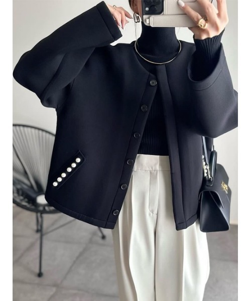 「Emma Taylor」 ノーカラージャケット FREE ブラック レディース_画像8