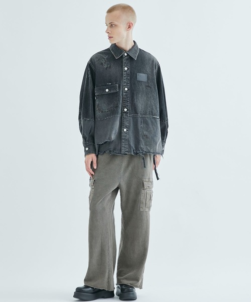 「Jieda」 長袖シャツ 2 インディゴブルー メンズ_画像5