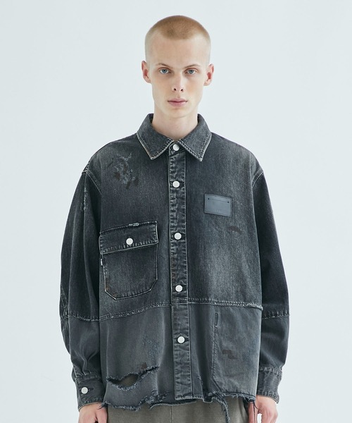 「Jieda」 長袖シャツ 2 インディゴブルー メンズ_画像6