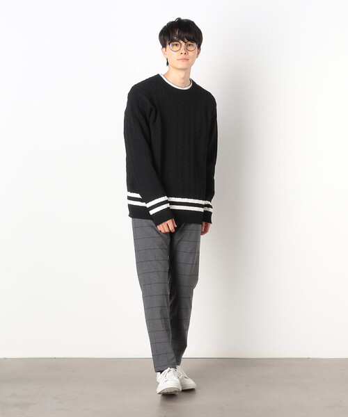 「COMME CA COMMUNE」 長袖ニット LARGE ブラック メンズ_画像2