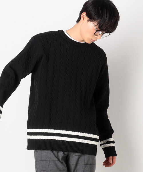 「COMME CA COMMUNE」 長袖ニット LARGE ブラック メンズ_画像3