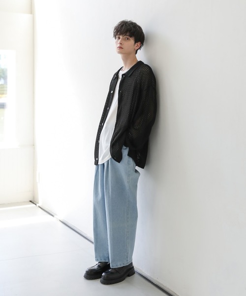 「ASTRONOMY」 長袖ニット M ブルー メンズ_画像5