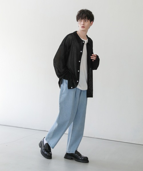 「ASTRONOMY」 長袖ニット M ブルー メンズ_画像6