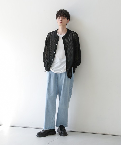 「ASTRONOMY」 長袖ニット M ブルー メンズ_画像7