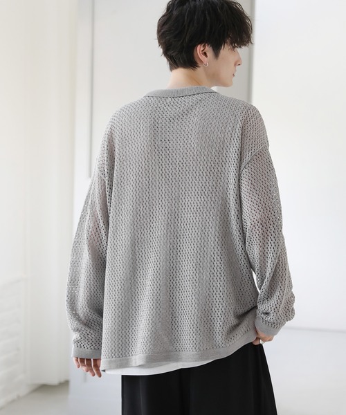 「ASTRONOMY」 長袖ニット M ブルー メンズ_画像9