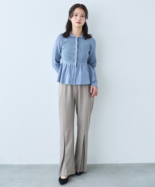 mil（ミル） ワイドパンツ スラックス パンツ センタープリーツ フレア