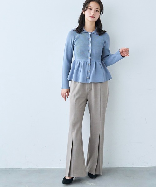mil（ミル） ワイドパンツ スラックス パンツ センタープリーツ フレア