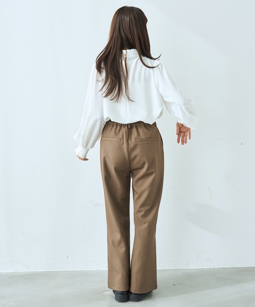 mil（ミル） ワイドパンツ スラックス パンツ センタープリーツ フレア