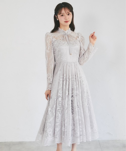 tocco closet（トッコ クローゼット） ワンピース リボン付きパネル柄