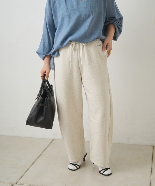 スウェットパンツ ジャージ ウエストレイヤードスウェットパンツ レディース